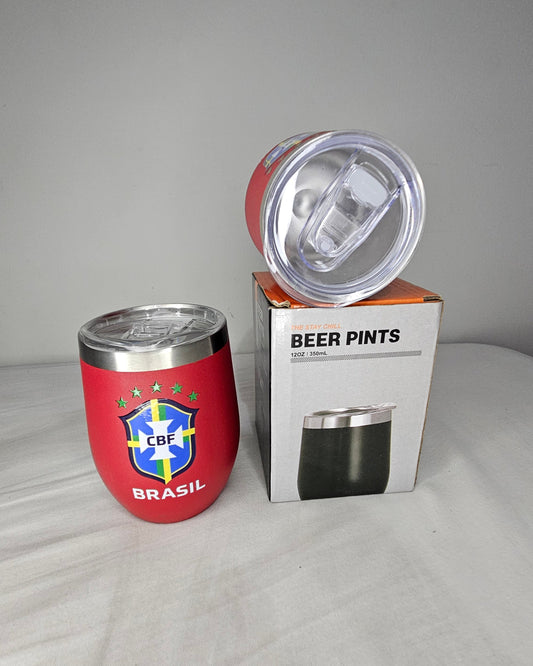 Copo Térmico 360ml com Tampa e Abridor - Escudo CBF Centralizado - DTF
