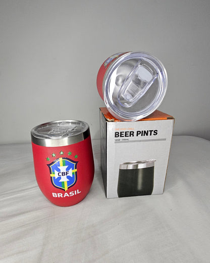 Copo Térmico 360ml com Tampa e Abridor - Escudo CBF Centralizado - DTF