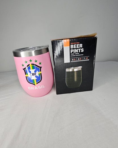Copo Térmico 360ml com Tampa e Abridor - Escudo CBF Centralizado - DTF