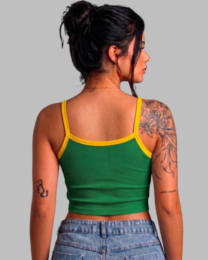 RN Box Cropped - Brasil Verde - Algodão Canelado