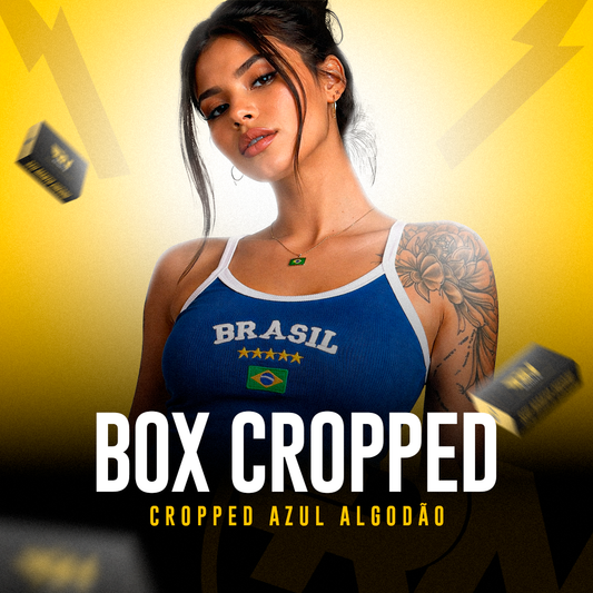 RN Box Cropped - Brasil Azul - Algodão Canelado